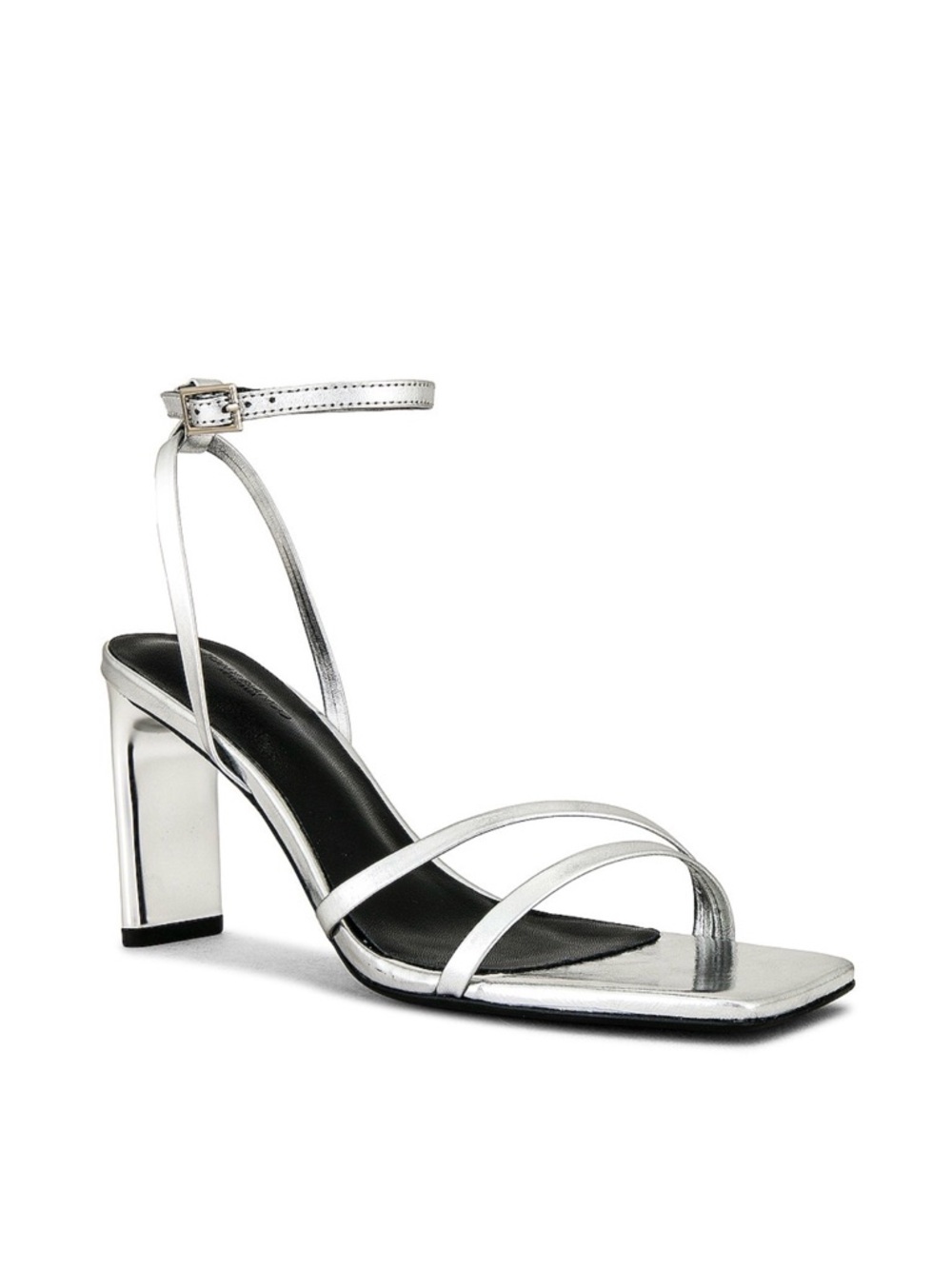 Tony Bianco Silver Strappy Block Heel Sandals
